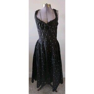 Freemarket Midi Dress Women's Black Heart Romantic Whimsigoth Milkmaid Party M